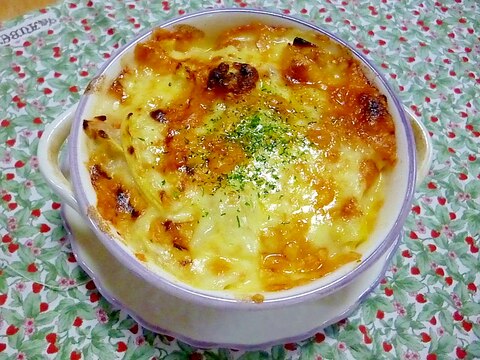 リメイク♪食パンのクリームシチューグラタン